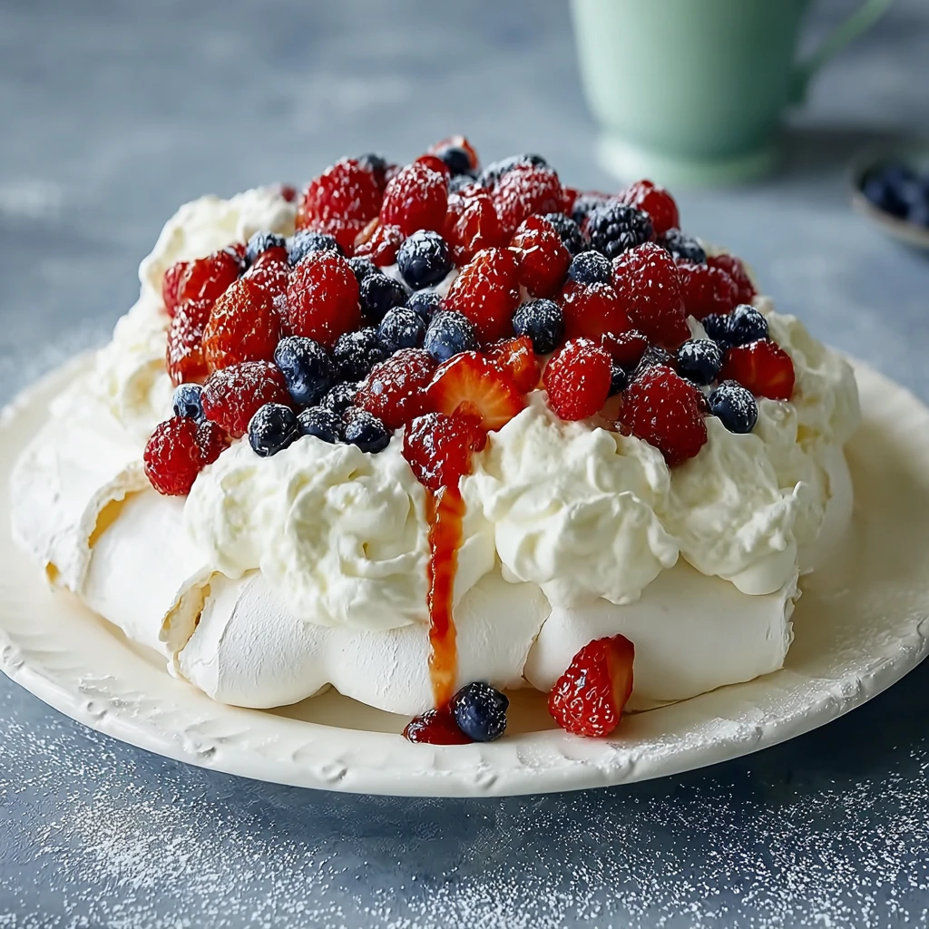 Berries Cream Tray Pavlova Summer Showstopper Delight
