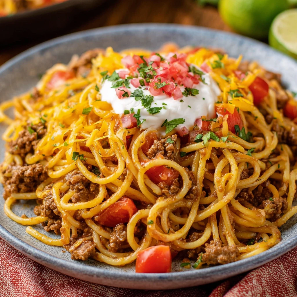 Cheesy Taco Spaghetti Family Meal