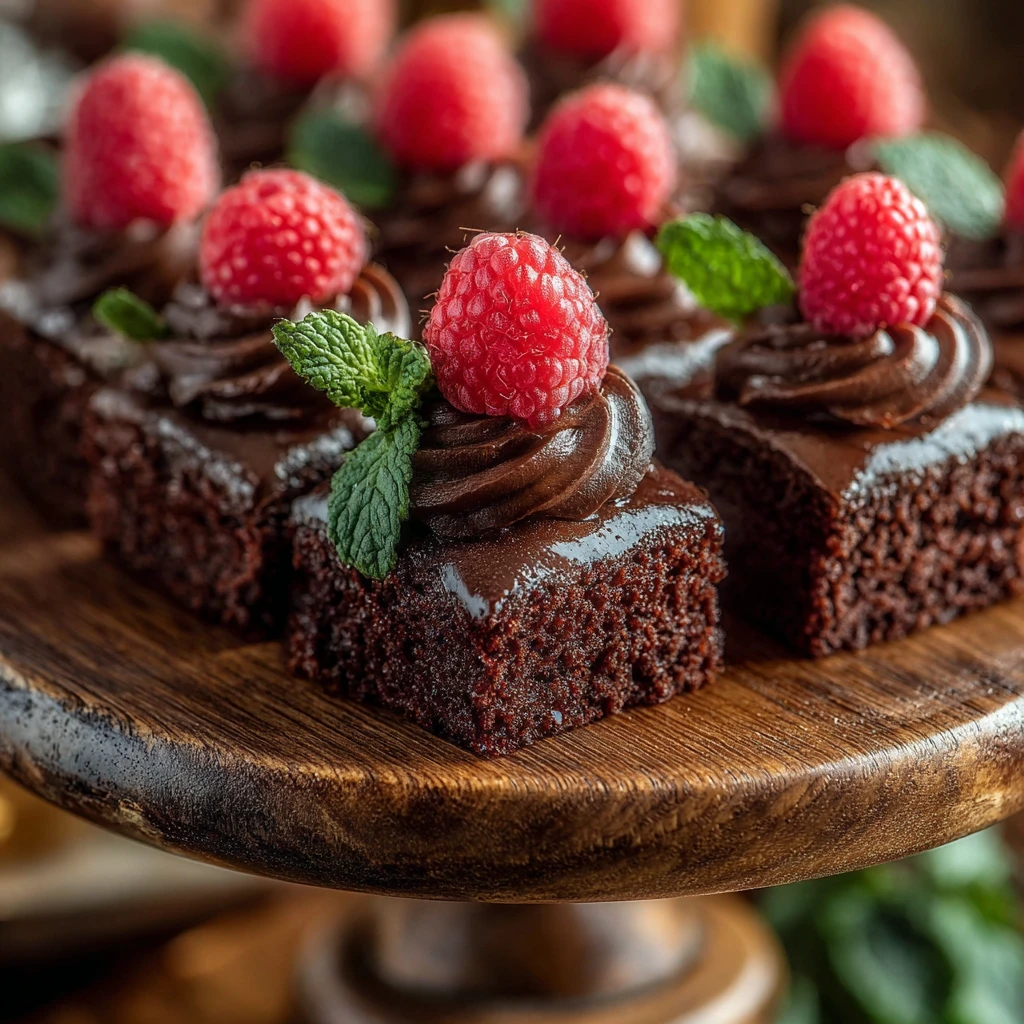 Chocolate Cake Raspberries Top Party Food