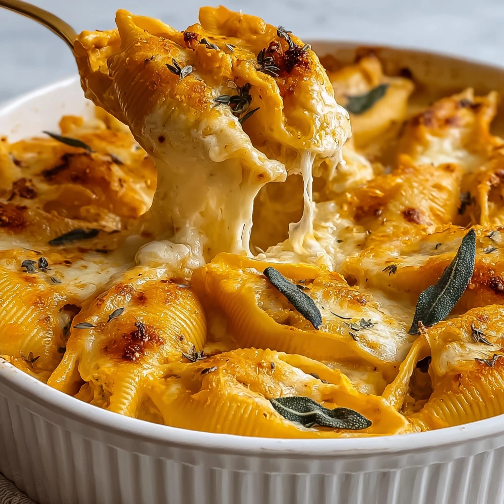 Cozy Pumpkin Alfredo Stuffed Shells Fall Delight