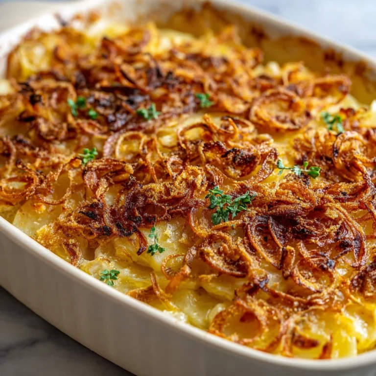 Crispy Fried Onion Scalloped Potatoes