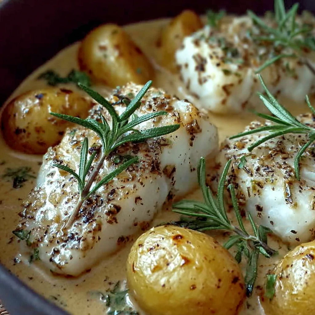 Delicious Cod Potatoes Creamy Rosemary Dream Sauce