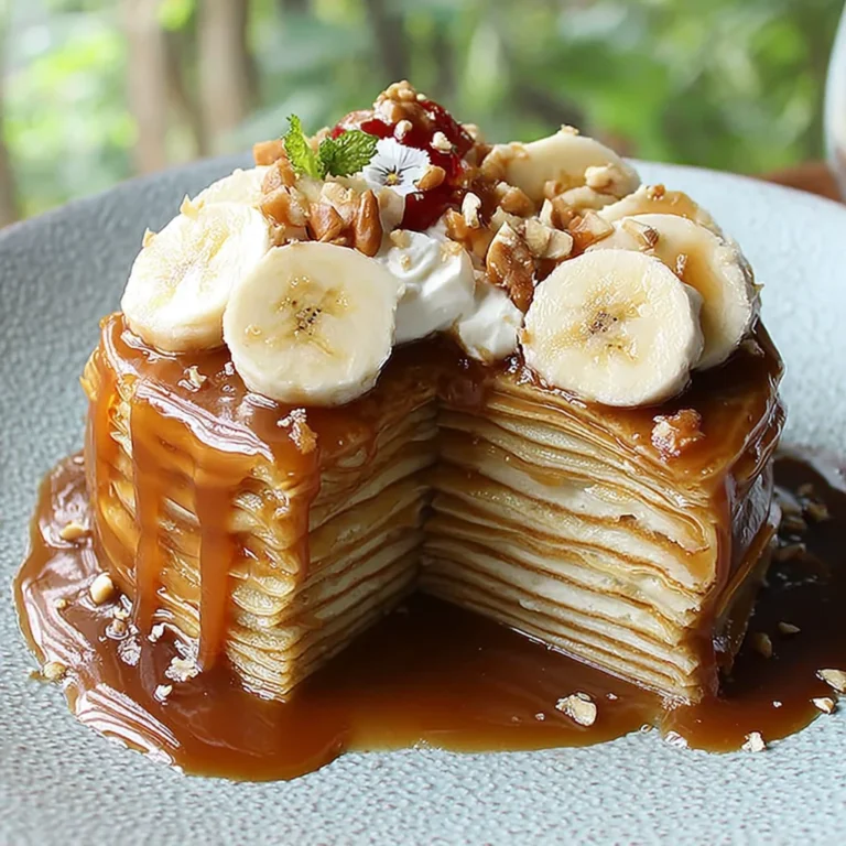 Indulge Banana Butterscotch Crepe Cake Bliss