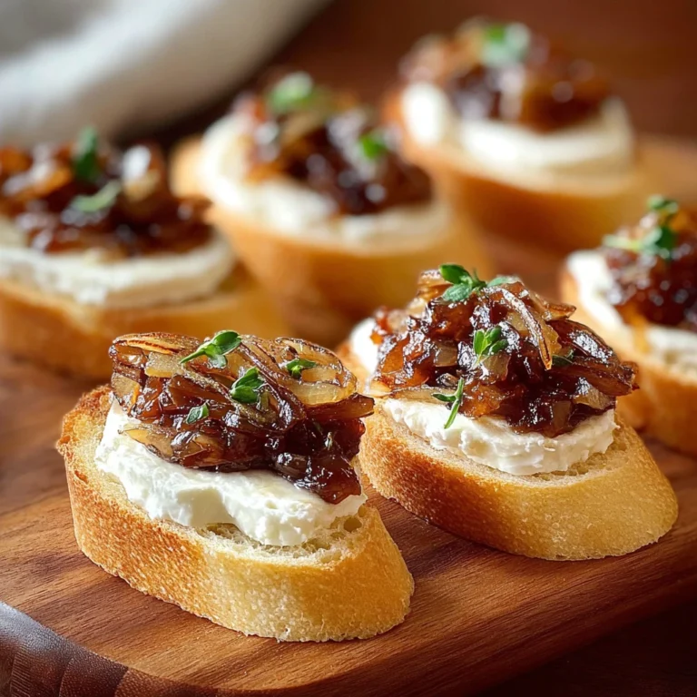 Indulge Caramelized Onion Jam Crostini Delight