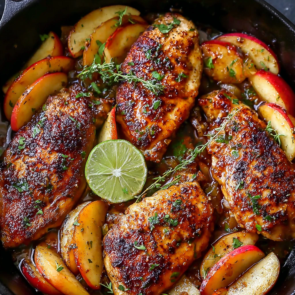 Savory Chicken Apples Maplelime Sauce Magic