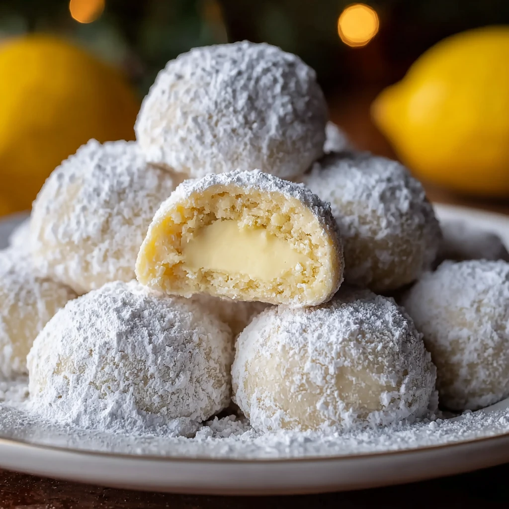 Zesty Lemon Cream Snowball Cookies