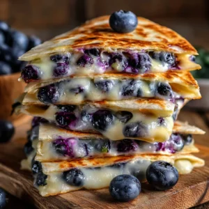Blueberry Breakfast Quesadillas Quick Skillet Recipe with Cream Cheese