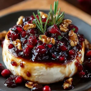 Brie with Honey-Balsamic Cranberry Sauce