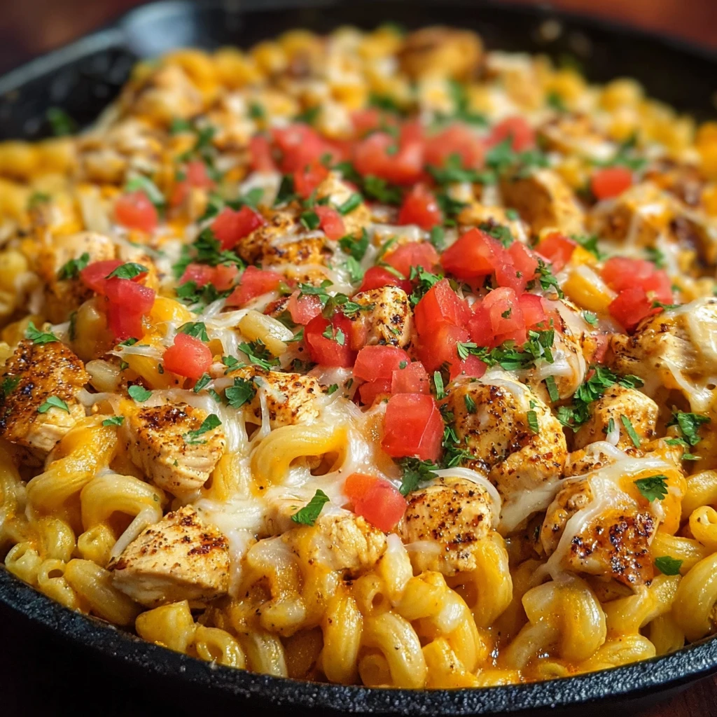 Cheesy Chicken Taco Pasta Skillet