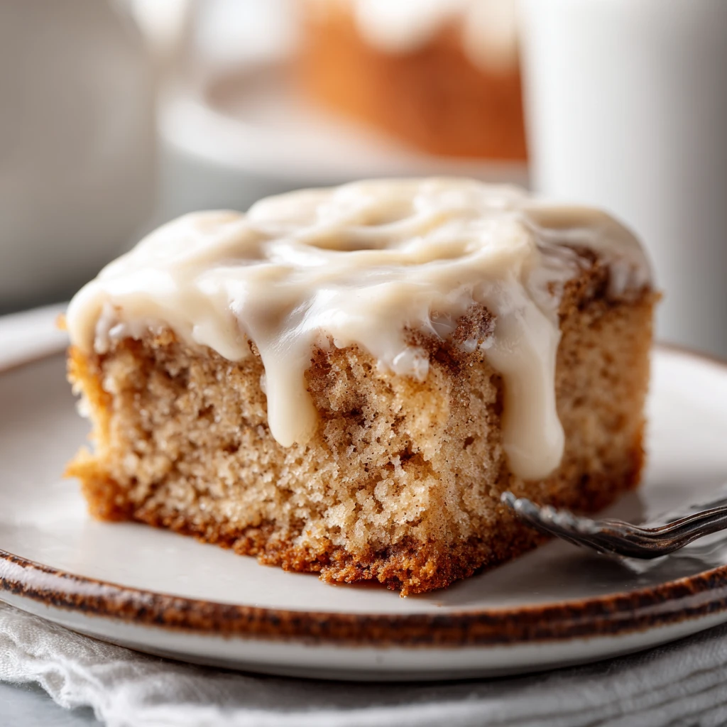 Cinnamon Roll Poke Cake