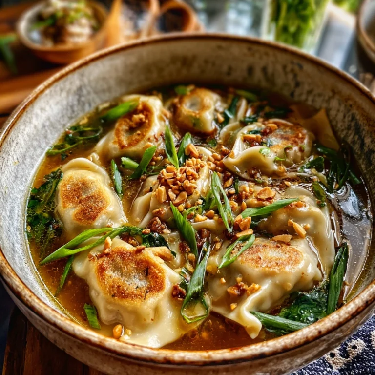 Cozy Thai Potsticker Soup Flavorful Broth Dumplings