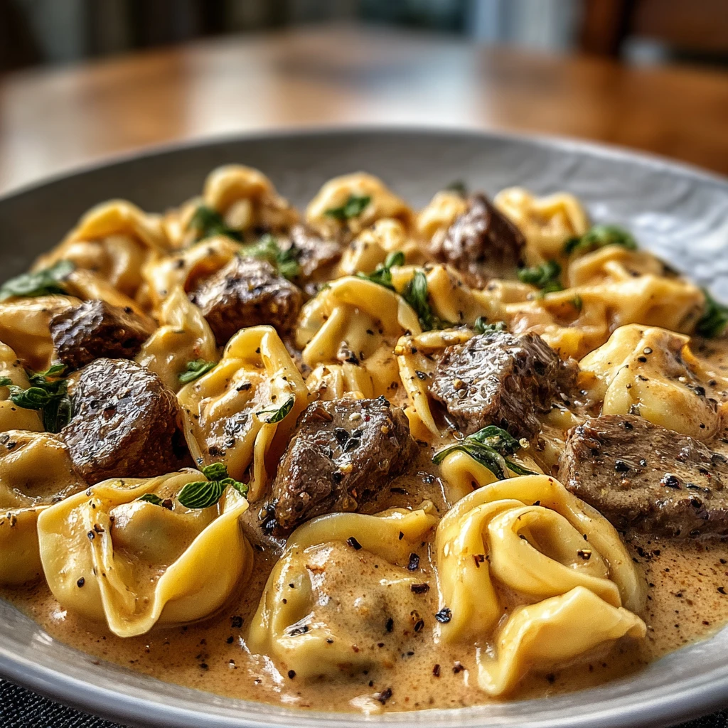 Cracked Garlic Steak Tortellini Creamhouse Sauce Bliss