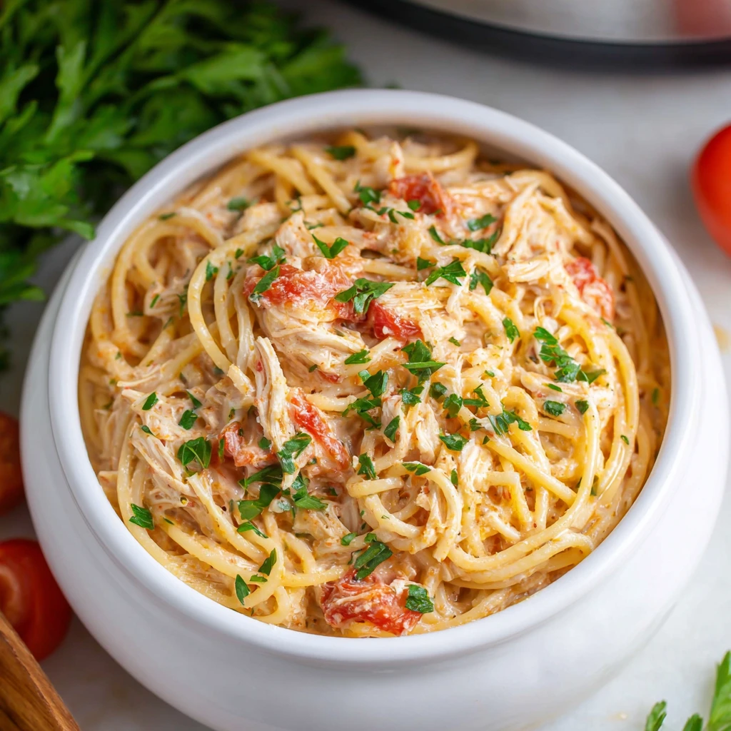 Crock Pot Chicken Spaghetti