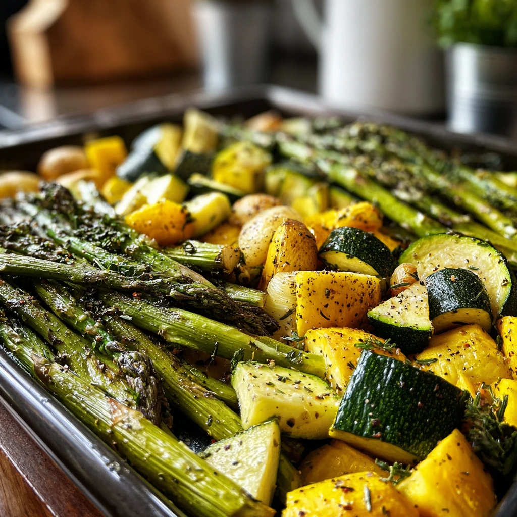 delicious healthy asparagus with zucchini & squash recipe ready to serve