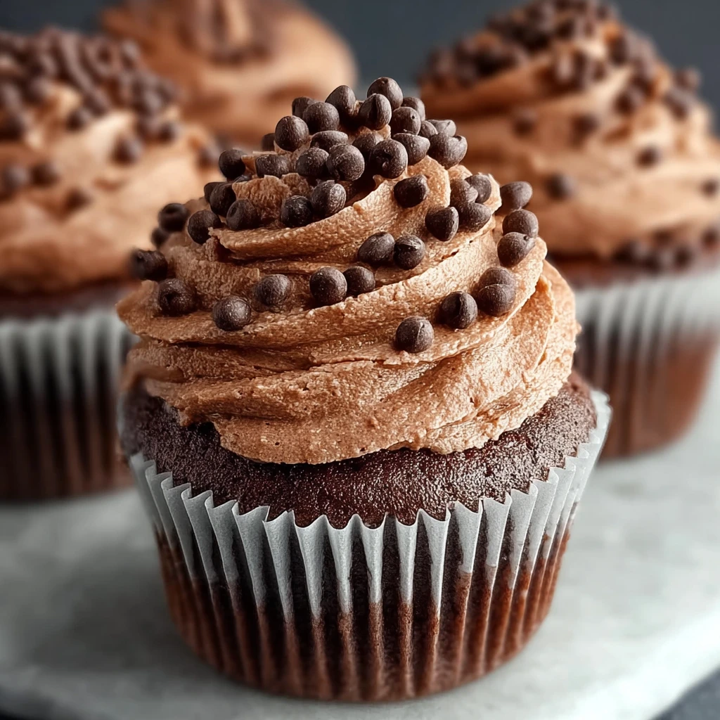 Fluffy Chocolate Mousse Cupcakes