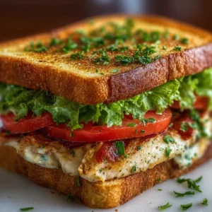 Garlic Butter Lettuce, Tomato & Grilled Chicken Sandwich