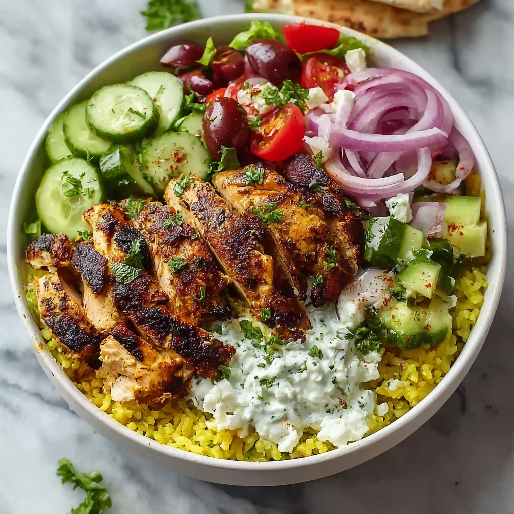 Garlic Mediterranean Chicken Bowl