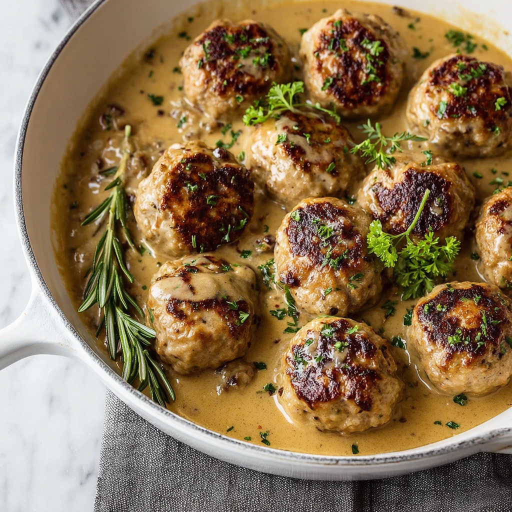 healthy turkey meatballs with gravy – a cozy family favorite ready to serve