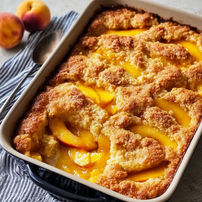 Make Peach Dump Cake Canned Peaches Yellow Mix