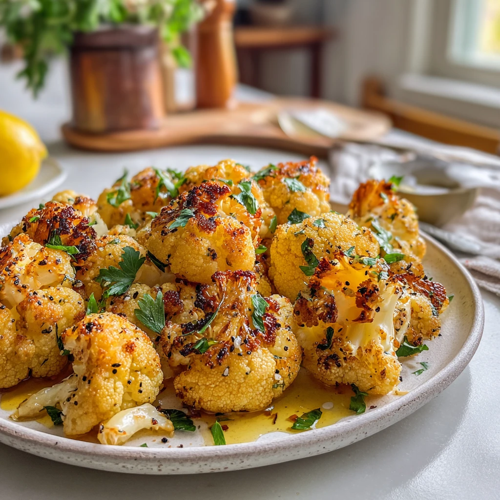 Irresistible Vegan Lemon Pepper Glazed Cauliflower Recipe