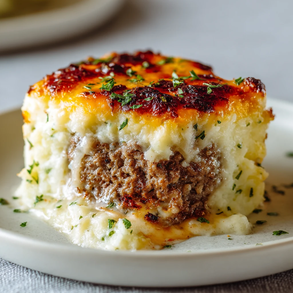 Loaded Mashed Potato Meatball Casserole