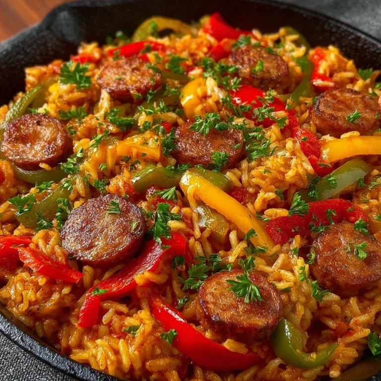 Sausage Peppers Rice Skillet