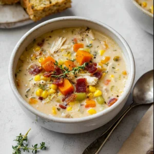 Slow Cooker Creamy Chicken & Corn Soup