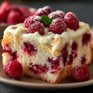 White Chocolate Raspberry Poke Cake