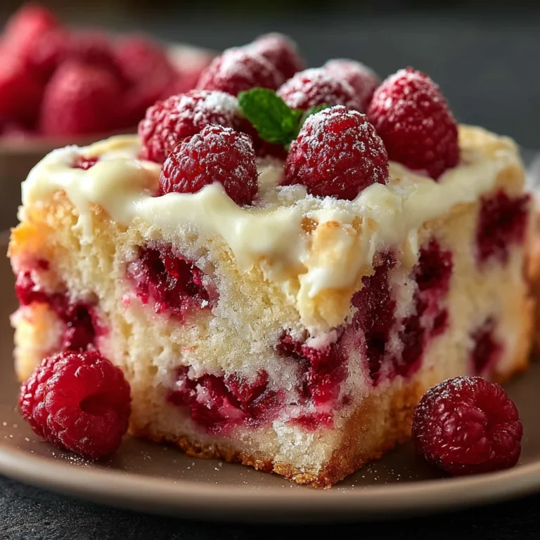 White Chocolate Raspberry Poke Cake