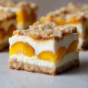 Peaches and Cream Cheesecake Bars
