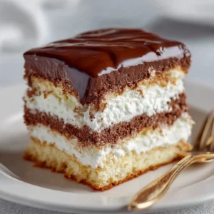 Biscuit Cake with Cream and Chocolate