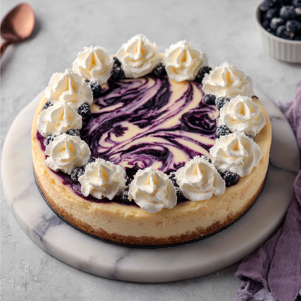 Blueberry Swirl Cheesecake