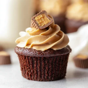 Chocolate Cupcakes with Peanut Butter Frosting