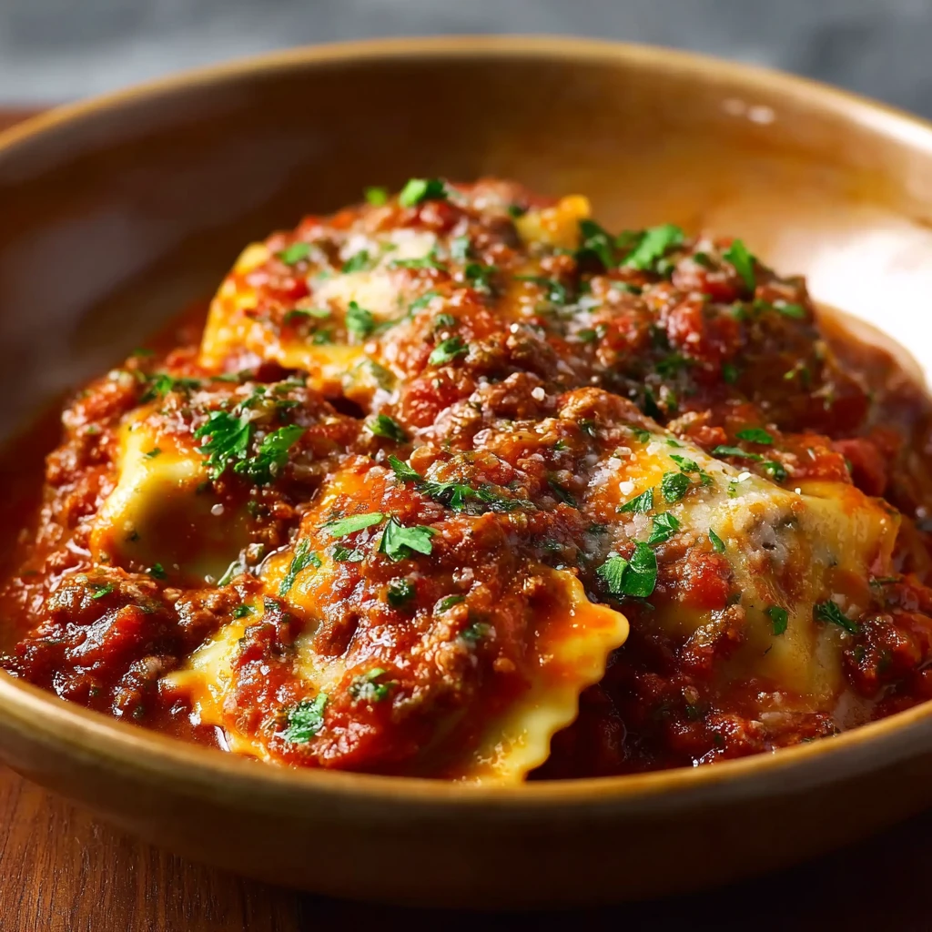 Crockpot Ravioli Lasagna