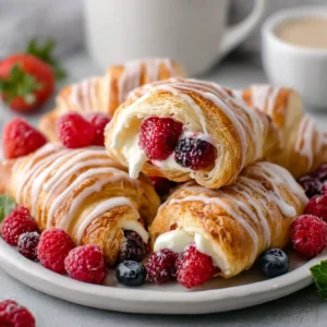 Easy Berry Cream Cheese Stuffed Crescent Rolls