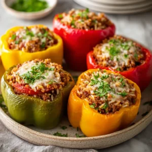 Easy Make-Ahead Stuffed Bell Pepper Freezer Meal Prep