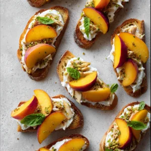 Peach Burrata Bruschetta with Chicken
