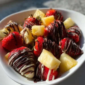 Romantic chocolate fruit arrangement