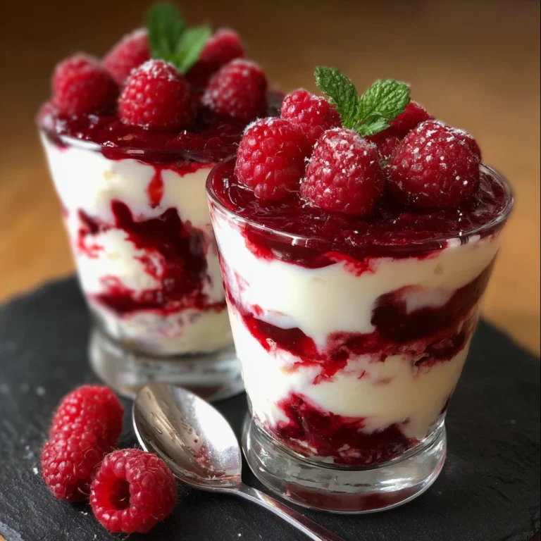 Romantic Dessert Raspberries