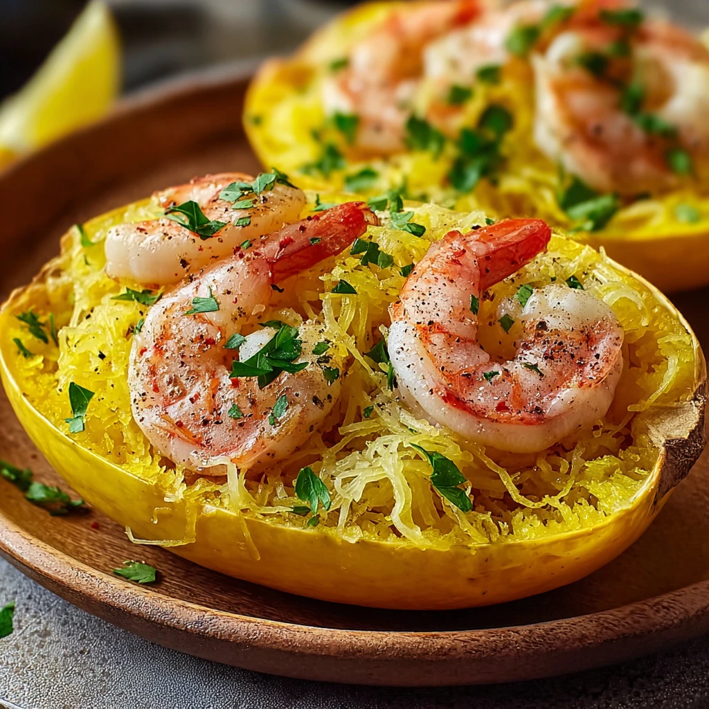 Shrimp Scampi Squash Shells
