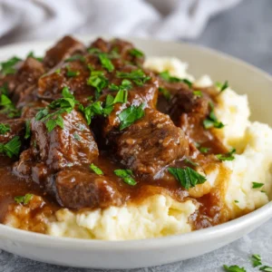 Slow Cooker Beef Tips and Gravy