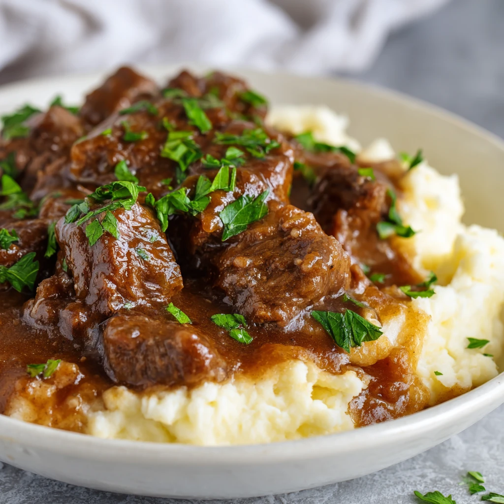 Slow Cooker Beef Tips Gravy