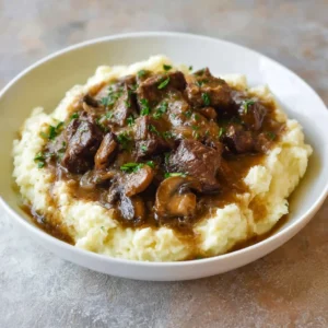 Slow Cooker Mushroom Beef Tips