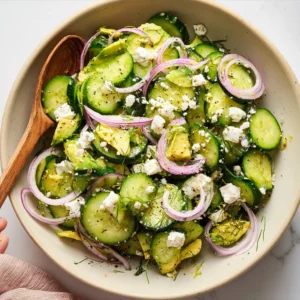 15-Minute Avocado Cucumber Salad with Feta