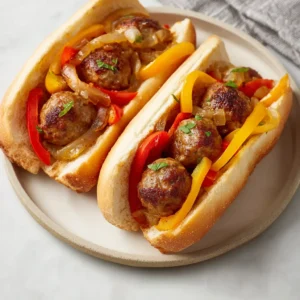 4-Ingredient Slow Cooker Sausage and Onions
