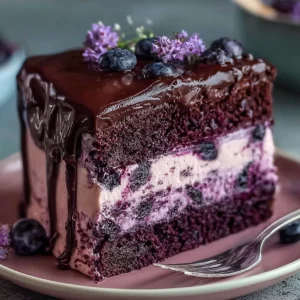 Blueberry Chocolate Lavender Dream Cake – Floral Dessert