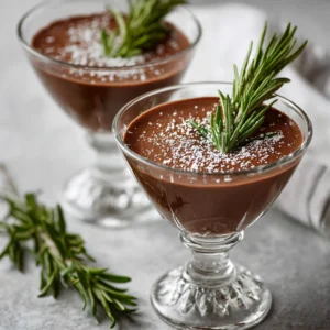 Chocolate and Rosemary Panna Cotta