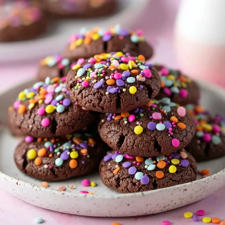 chocolate kiss brownie cookies on a plate with garnish