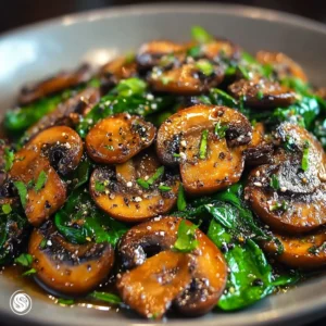 Sauteed Mushrooms and Spinach with Garlic (10 Minutes)