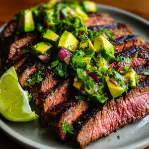 Chili Lime Flank Steak with Avocado Salsa